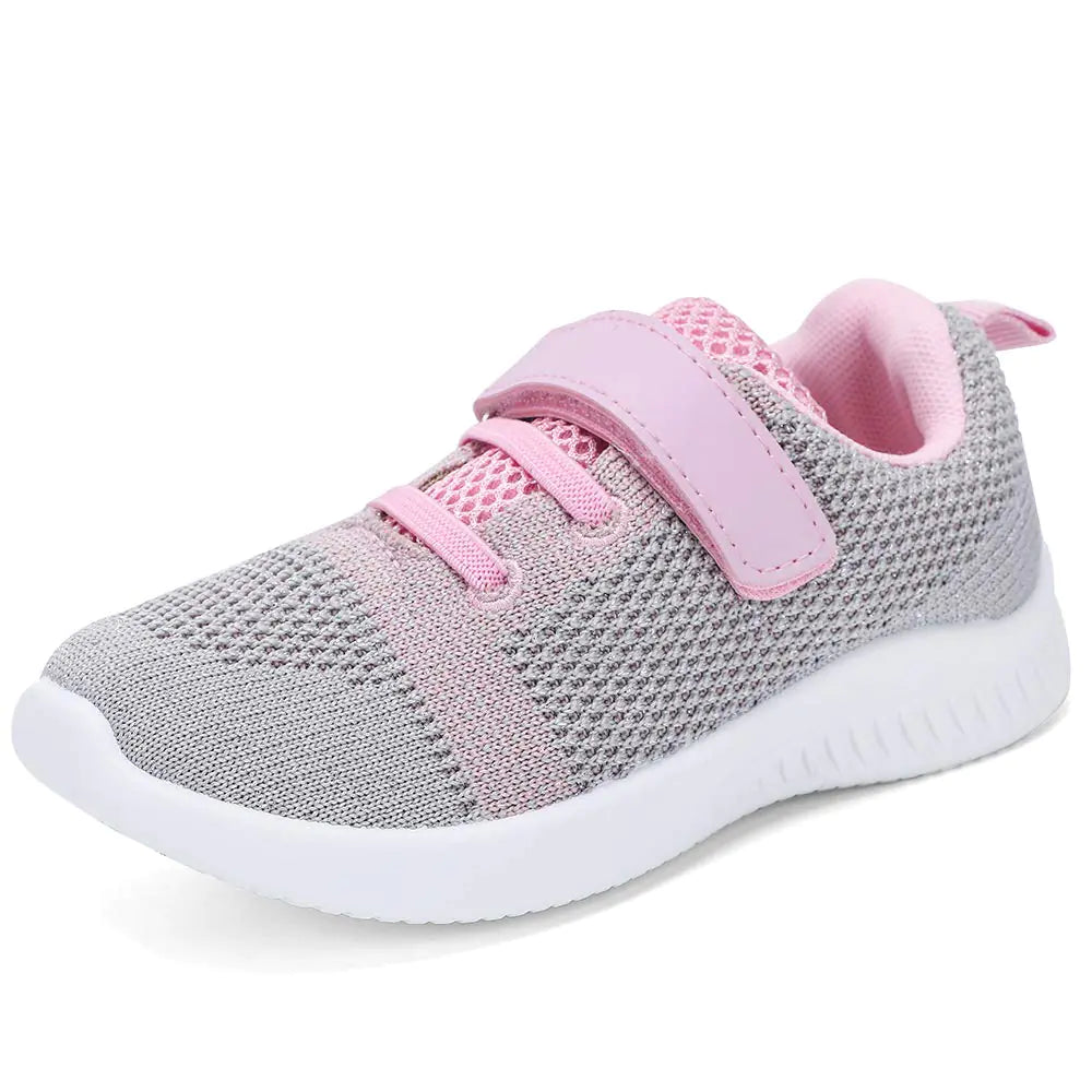 nerteo Toddler/Little Kid Boys Girls Shoes Running/Walking Sports Sneakers 1 Little Kid Light Grey/Pink