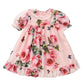 Flower Puff Sleeves Dress For Baby