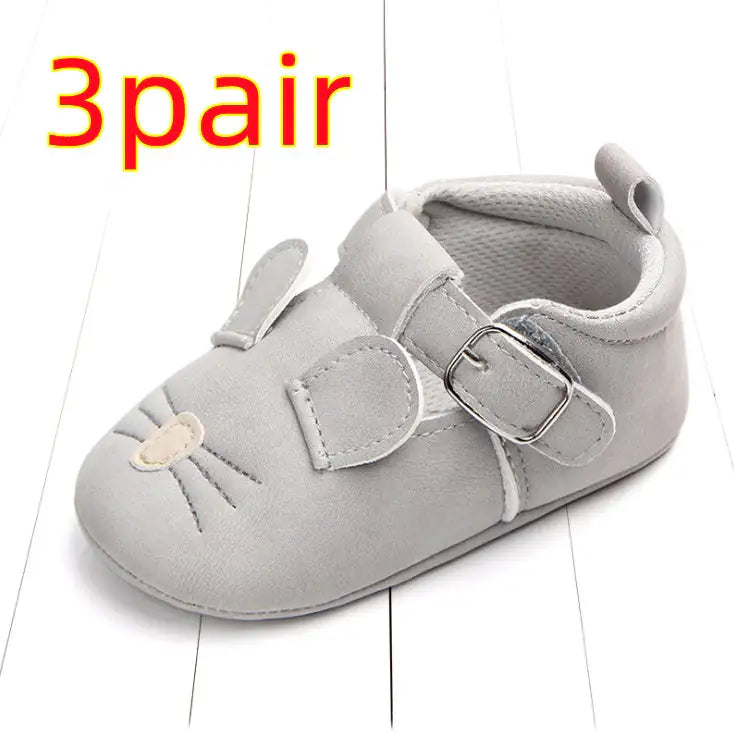 Spring and autumn cartoon animal baby shoes matte leather non-slip soft bottom baby shoes wholesale 0884