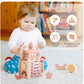 Montessori Wooden Castle Pink House Blocks Baby Puzzle Game Early Education Props Multifunctional Toy Baby Gifts