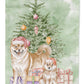 Shiba Inu Momma and Baby Christmas Presents and Tree Garden Flag