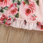 Flower Puff Sleeves Dress For Baby