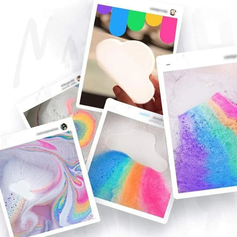 Rainbow Cloud Salt Bubble Bath Bombs Multicolor For Baby