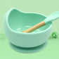 Baby Silicone Feeding Set with Wooden Spoon