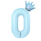 32inch Pastel Baby Blue Pink Foil Number Balloon With Crown 1 2 3 4 5 6 7  Birthday Party Baby Shower Wedding Decoration