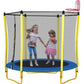 5.5FT Trampoline For Kids -65 Outdoor & Indoor Mini Toddler Trampoline With Enclosure, Basketball Hoop And Ball Included