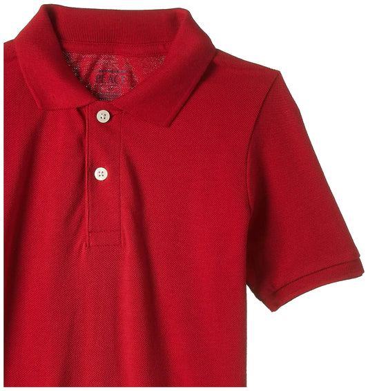 The Children's Place baby boys Fashion Color Short Sleeve Pique Polo 5T Classic Red Single