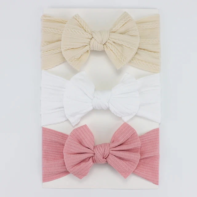 3Pcs/Lot Knit Baby Headband Bow Set