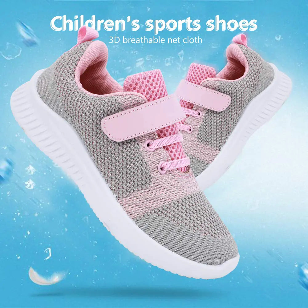 nerteo Toddler/Little Kid Boys Girls Shoes Running/Walking Sports Sneakers 1 Little Kid Light Grey/Pink