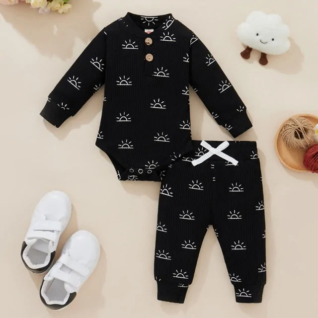 Newborn Baby Bodysuits + Elastic Pants