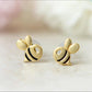 Baby Bee Earrings Variation Gold With Black Accents