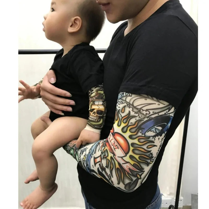 Baby Boys Romper Long Sleeve Tattoo Print