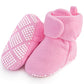 Pro Goleem Fleece Baby Booties, Warm Cozy Baby Slippers, Stay On Sock Shoes, Easy to Put on, Unisex Baby Gifts, Soft Non-Slip Adjustable Newborn Boots for Boys and Girls 3-6 Months Infant Pink