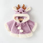 4 Colors Cute Christmas Elk Plush Baby Jacket