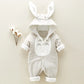 The new cotton padded cotton baby romper thickened chinchilla hooded cotton baby Onesies newborn go climbing clothes