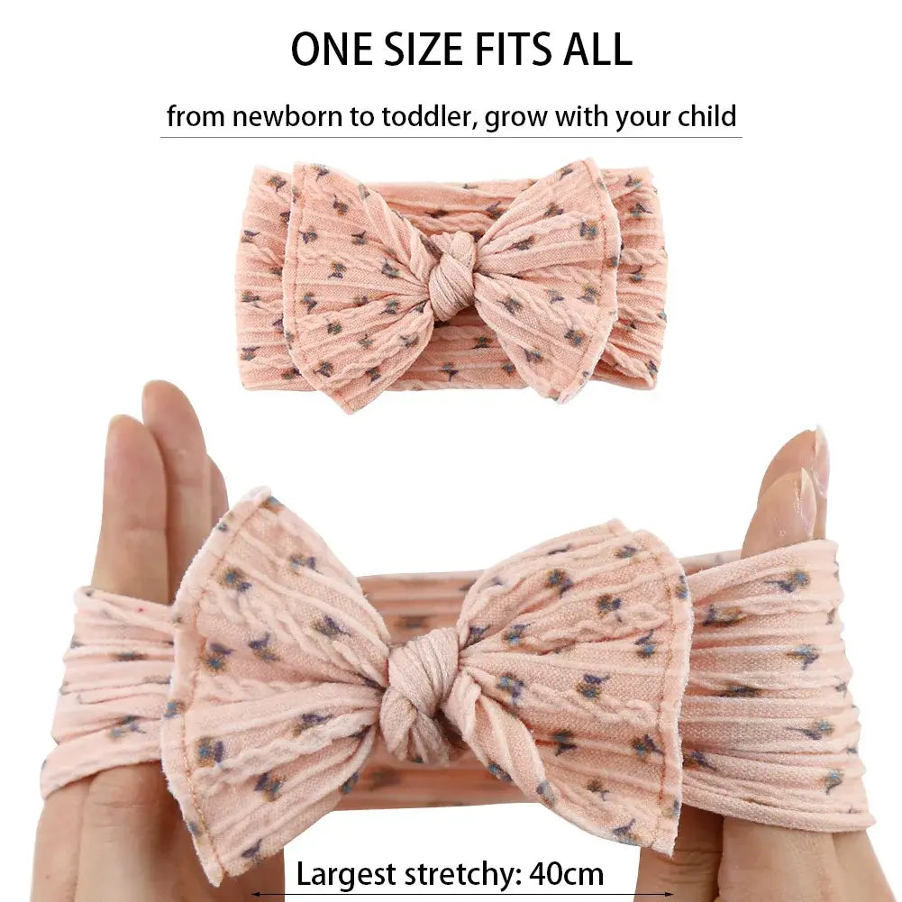 Print Nylon Baby Girl Headband Bow Topknot