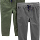 Simple Joys by Carter's Baby Boys' 2-Pack Pull on Pant 12 Months Green/Grey