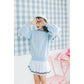 Baby Blue Bow Sleeve Long Sleeve