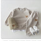 0-2Y Baby Long Sleeve Bear Sweatshirt Romper Sweet Lavender Oversized Terry Cotton