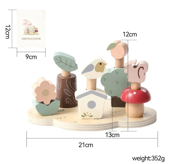 Wooden Forest Animal Bounce Baby Educational Matching Toy