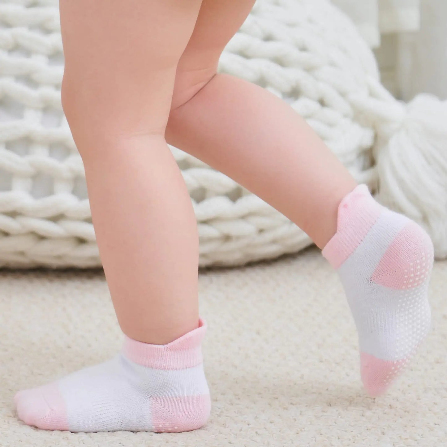 Zaples Baby Non Slip Grip Ankle Socks with Non Skid Soles for Infants Toddlers Kids Boys Girls 6-12 Months Mary Janes - 12 Pairs