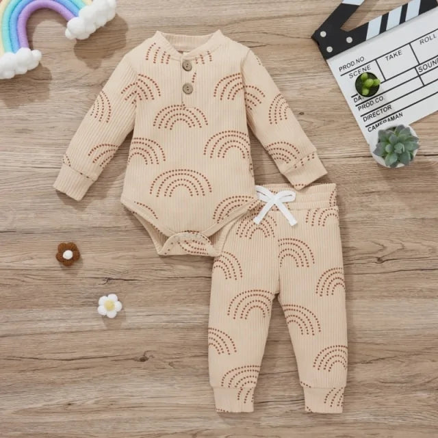 Newborn Baby Bodysuits + Elastic Pants