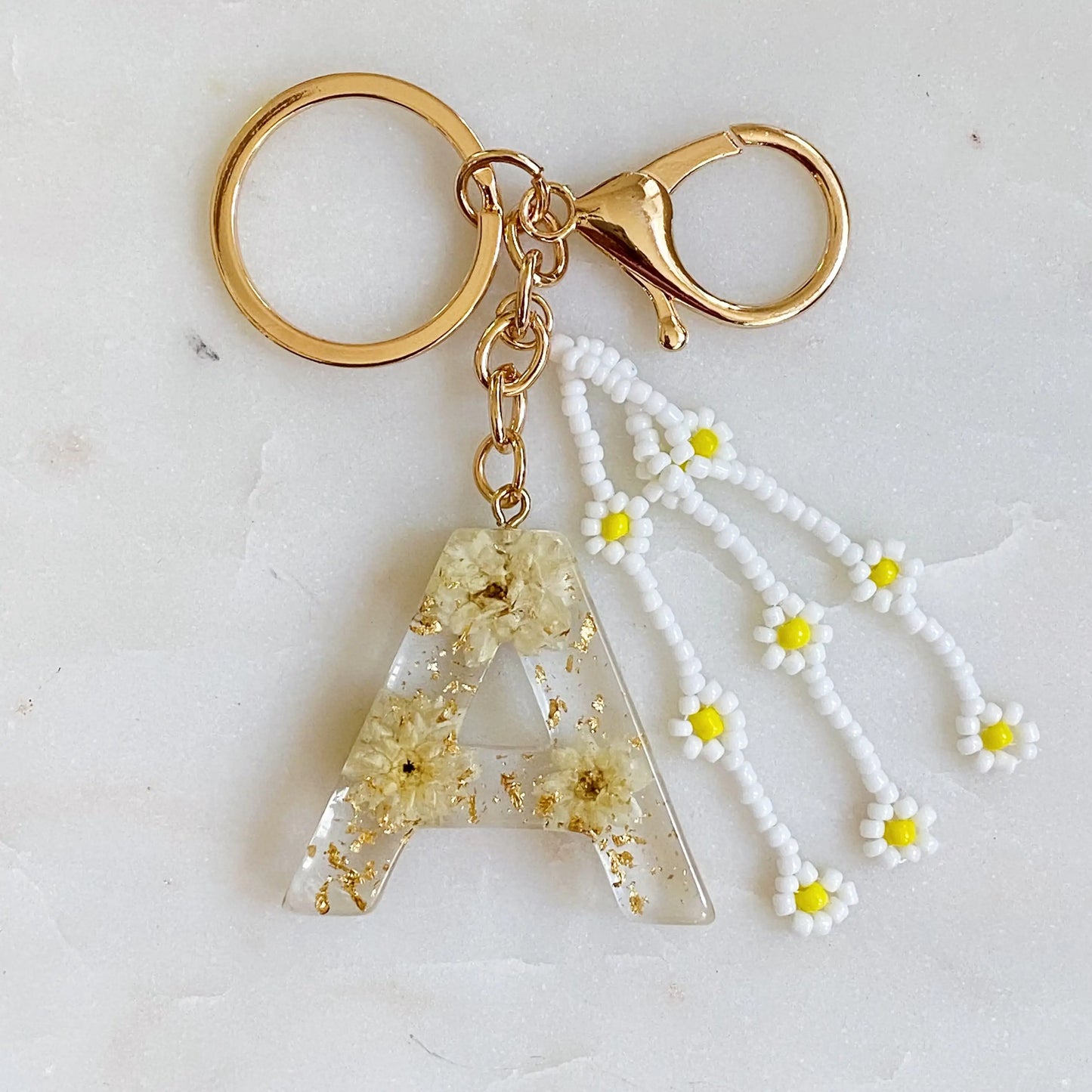 Baby Daisy Initial Key Chain