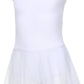 MdnMd Ballet Leotards for Girls Toddler Dance Ballet Leotard with Skirt Ballerina Dresses Tutu Outfits Flutter Sleeve 10-12 Years T71 - White