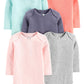 Simple Joys by Carter's Baby Girls' Long-Sleeve Bodysuit, Pack of 5 0-3 Months Grey/Mint Green/Navy/Peach/Pink