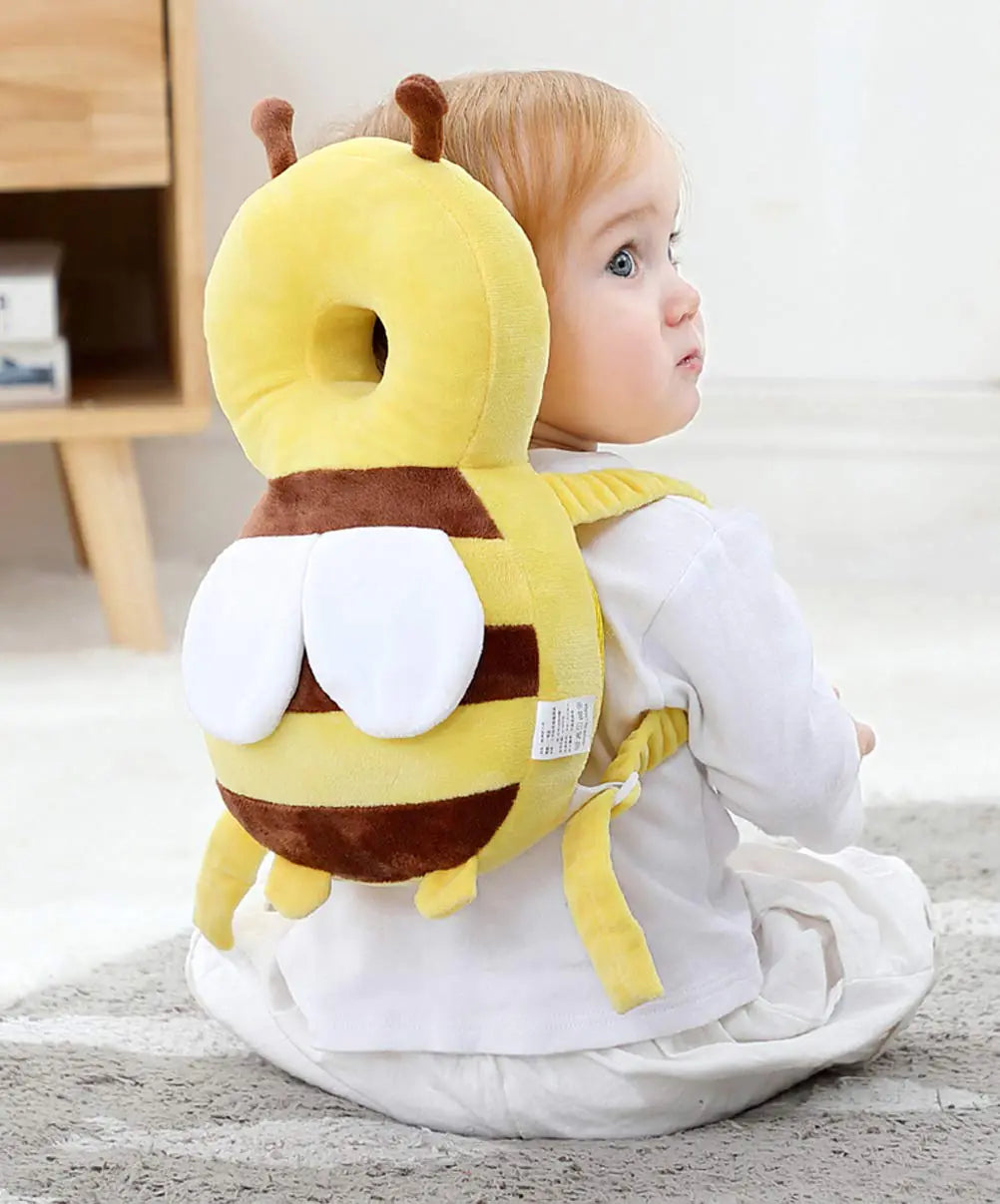 Feidoog Baby Head Protector Cushion Backpack with 3 Baby Knee Pads for Walking & Crawling Yellow Bee